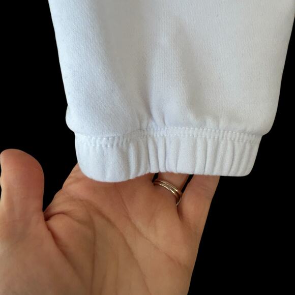 Peloton Gingham Logo Cropped Polo Sweatshirt White Purple L - Picture 6 of 10